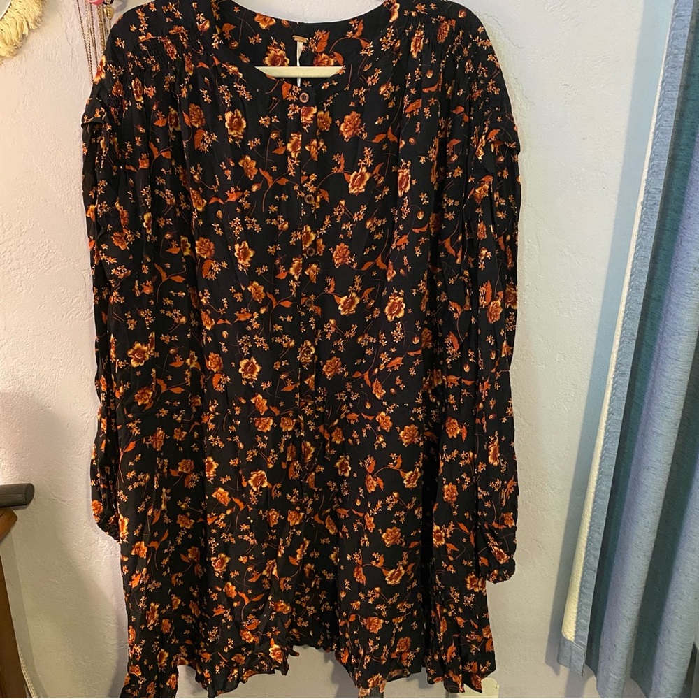 Free People Flower Fields Mini Dress in Dark Combo XL